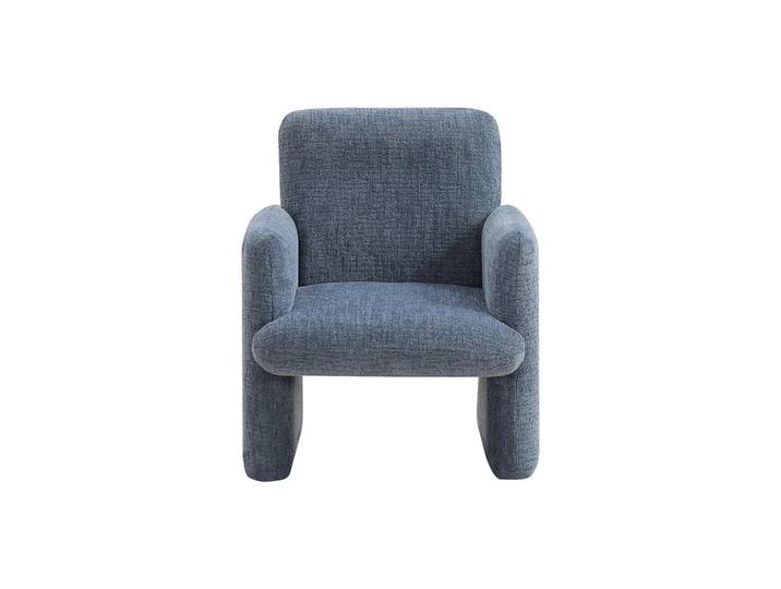 Vente-Unique Sessel mit gerader Rückenlehne - 1 Person - stoff - blau Mesuto, Blau, 53x61.5x52.5 cm, Wohnzimmer, Sessel, Polstersessel