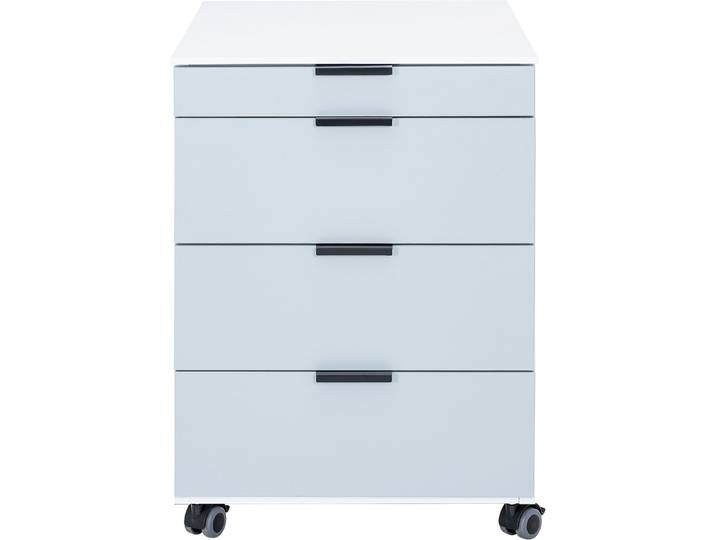 Rollcontainer Setup eisblau Holzwerkstoff B 60 cm H 62.9 cm - Rollcontainer