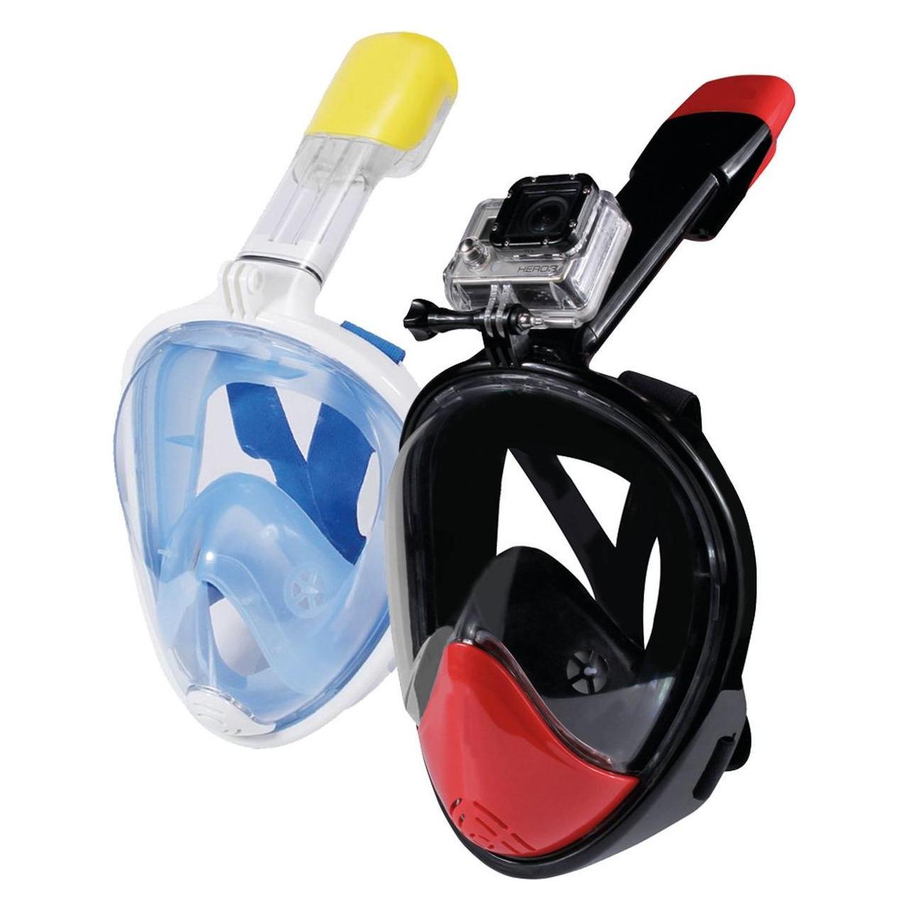 Caruba Full Face Snorkel Mask Dual Air Afneembaar + Action Cam Mount (Roze S / M) (25379421)