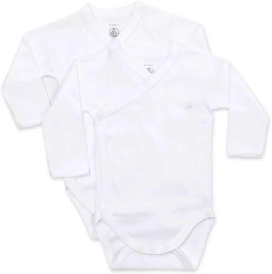 Petit Bateau - Body, langarm, Lot 2 bodies naiss ML 54218, 3 Monate, Weiss
