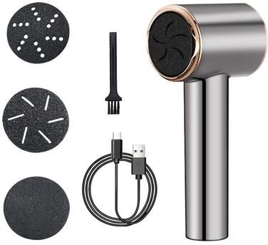 Everyday Crate SmoothStep Vacuum Electric Callus Remover Rechargeable Waterproof Foot File silver