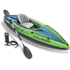 Intex Schlauchboot Kajak Challenger K1, 68305NP, für 1 Person, mit Luftpumpe und 1 Paddel
