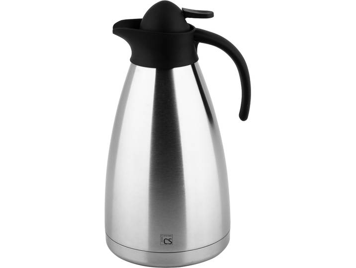 Isolierkanne CS KOCH-SYSTEME Cottbus , grau (schwarz, edelstahlfarben), 2 l, Edelstahl, Kannen, Isolierkanne, Einhandbedienung