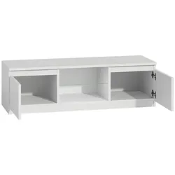 TOPESHOP Lowboard LCD-Schrank – Hochglanzfronten und Glasregal