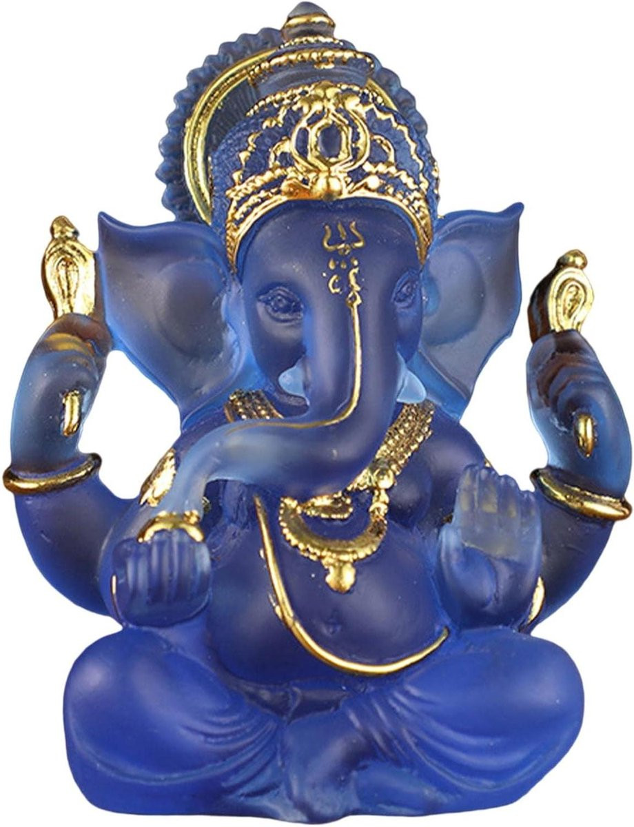 Ganesha Olifant Beeld - Zittend Boeddha Figuur van Hars voor Woondecoratie