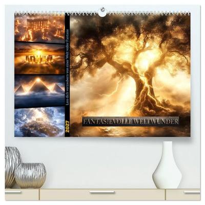 Fantasievolle Weltwunder (hochwertiger Premium Wandkalender 2027 DIN A2 quer), Kunstdruck in Hochglanz