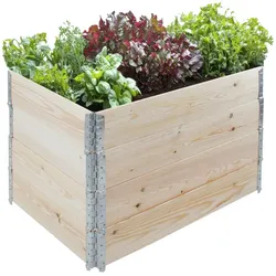 Hochbeet aus Holz 120x80x80 cm Palettenrahmen 4-teilig stapelbar Pflanzbeet Garten Balkon natur