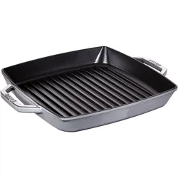 Staub Grillpfanne mit 2 Griffen, Pfanne + Kochtopf, Grau