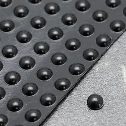 1 Bogen - Elastikpuffer, Halbkugel, selbstklebend 6.4 mm | schwarz, PU-Elastomer