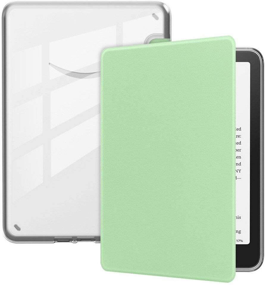 EIDERWOOD Amazon Kindle Paperwhite (2024) Kunstlæder Flip Cover - Gennemsigtig / Lysegrøn