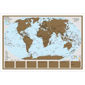 Stiefel Weltkarte Scratchmap The World, Englisch, rahmenlos, Rubbelkarte aus laminiertem Karton, politische Karte 95 x 66cm