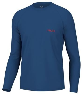 HUK Pursuit Flag Fish Crew (Size Medium) Set Sail, Polyester