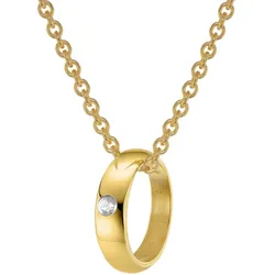trendor 39475 Anhänger Taufring Gold 333 mit goldplattierter Silberkette, 42 cm