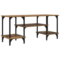 Helloshop26 - Rustikales offenes rechteckiges TV-Möbel Wohnzimmer Büro 102 x 35 x 46 cm aus Altholz