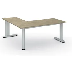 Büroschreibtisch PRIMO FLEXIBLE, 180x180 cm, Eiche natur