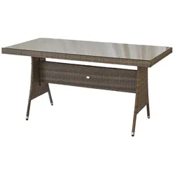 Merxx Teneriffa Tisch, 160 x 90 cm, Aluminium/Kunststoffgeflecht, Grau/Beige