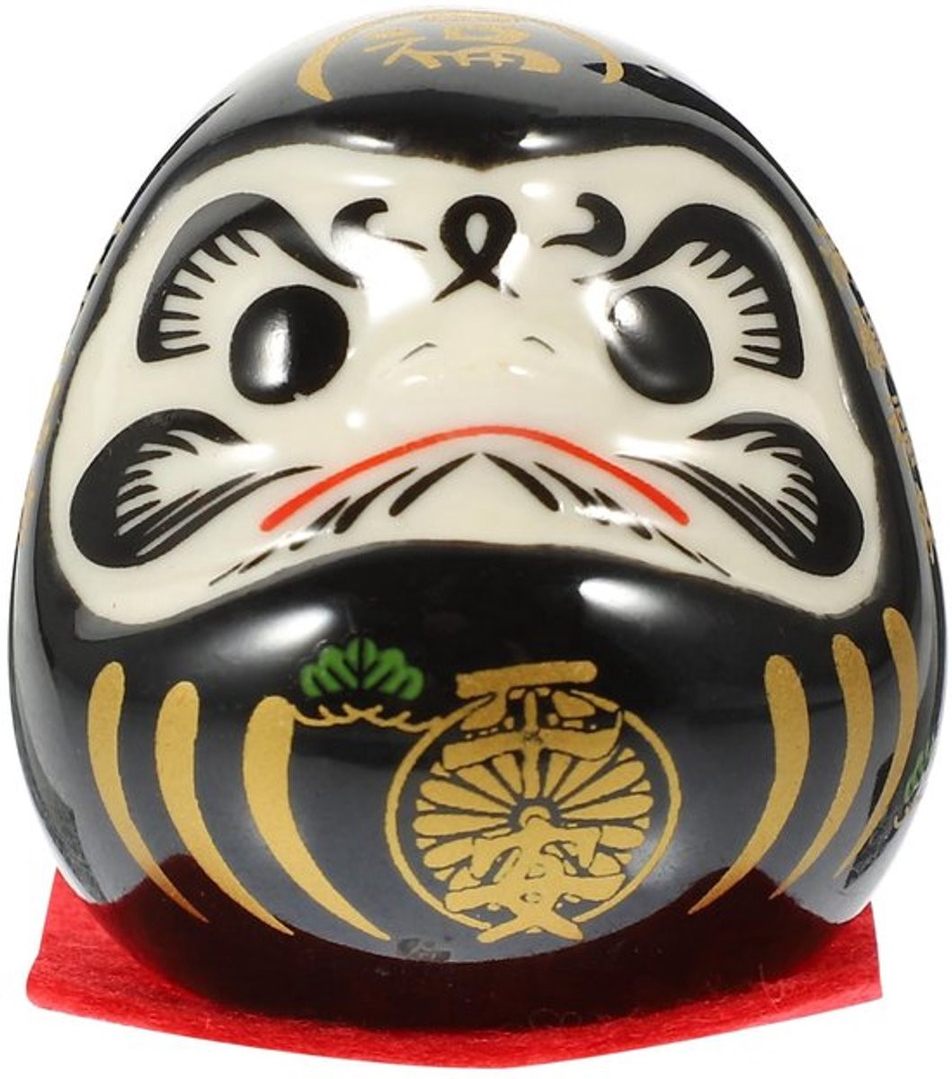 Keramische Japanse Geluksbrenger Tafeldecoratie Hoogte: 4,7 cm