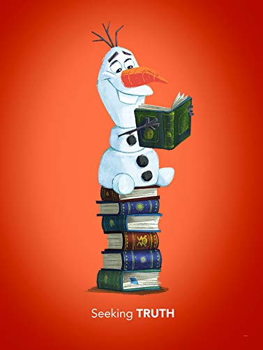 Komar Disney Frozen Olaf Reading muurschildering voor de kinderkamer, 30 x 40 cm