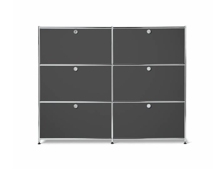 Tchibo - Kommode Metall »Cn3« mit 6 Klappenfächern - 152x40x120,5cm - chrom -