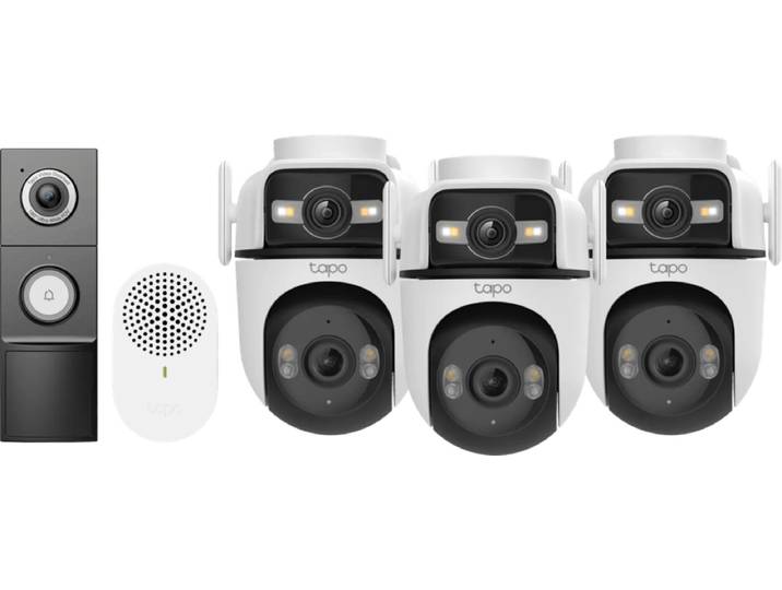 TP-Link Tapo C545D 3-Pack + D235 Smart Battery & Wired Doorbell