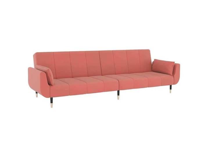 Rose SOFA Convertible - Moderne - Canapé-lit - à 2 places - 2 personnes - avec deux oreillers - Rose Velours C567