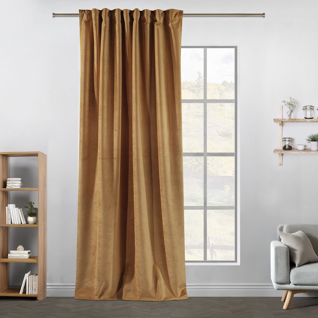 Lilijan Home & Curtain Extra Long & Extra Wide Matte Velvet Curtain Panel 61 DIJON 130cm Width x 325cm Drop