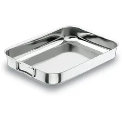 Lacor - 61530 - Bräter mit Klappgriff 30x22 cm, Edelstahl 18% Cr.
