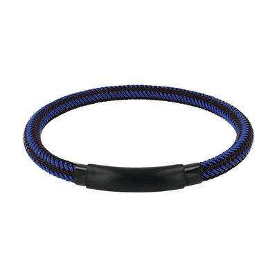Armband TOM TAILOR, blau (schwarz), Armbänder, Herren, 22cm, Edelstahl Nylon, Edelstahl, Nylon, Armband