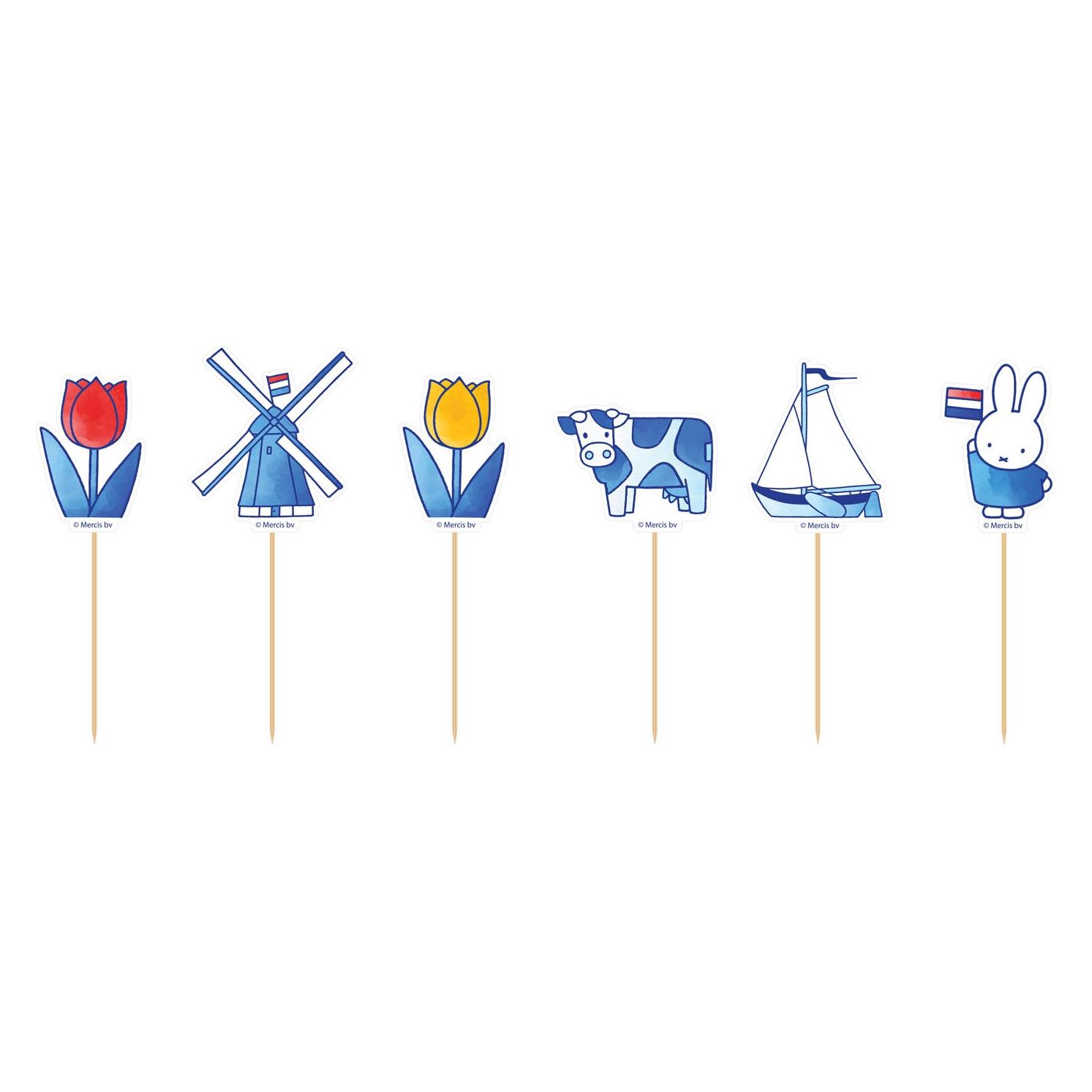 Haza Witbaard Miffy Delft Blue Party Picks - 12 Stück. (12 Stk.) (78950458)
