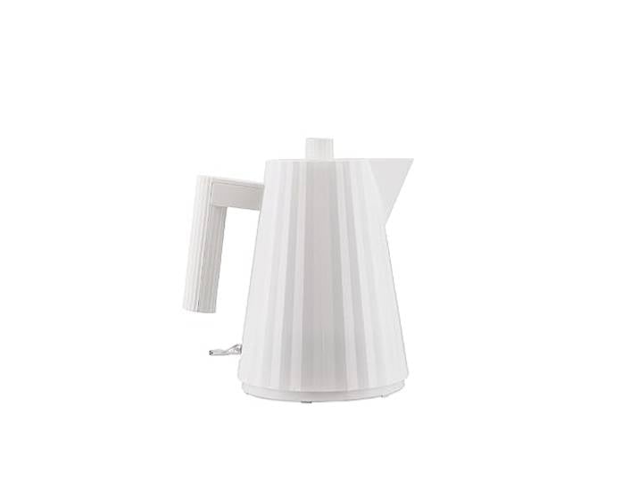 Alessi Plissé MDL06/1WUK - Elektrischer Wasserkocher aus Thermoplastischem Harz, Englisch Stecker 2400W, 100 cl, Weiß