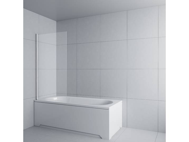 Badewannenaufsatz WELLTIME BWA Nassau Single Clear , silberfarben, B:80cm H:140cm, Duschwände, Badewannenaufsatz
