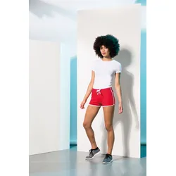 SF Women Damen Retro Short Sweat-Shorts SK069 bright pink/white S