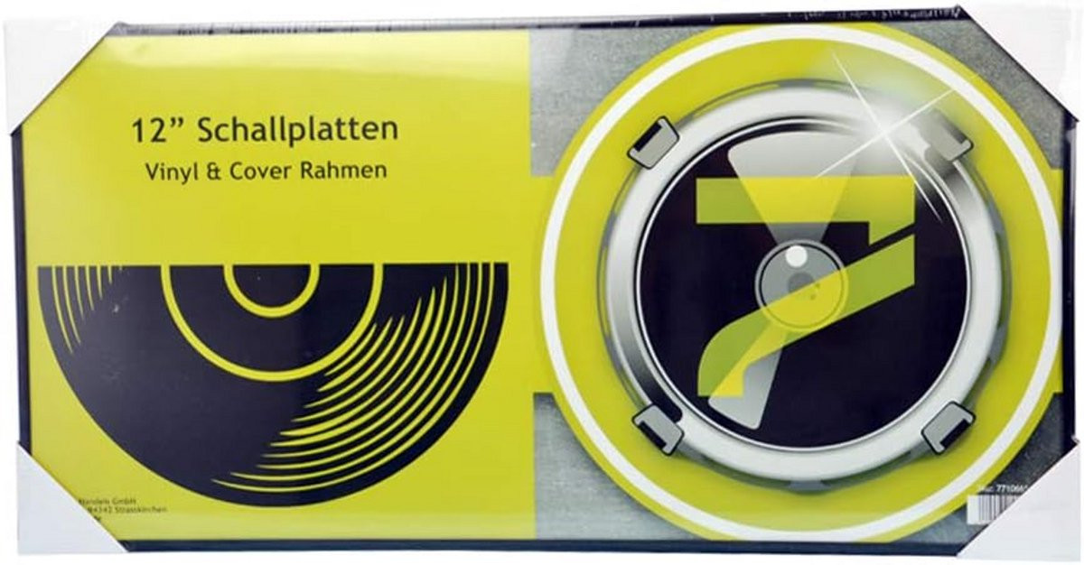 Zwarte fotolijst voor LP vinyl platenhoes met gatefold wandmontage