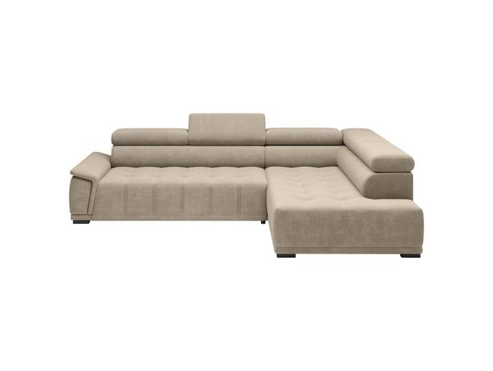 Ecksofa GREMIO 283/206 cm Beige Chenille, Webstoff