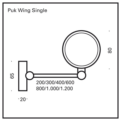Top Light PUK MINI WING SINGLE LED-Deckenleuchte 60cm anthrazit/chrom 2-08602-LED-23 4251349306612