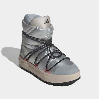 Sneaker ADIDAS SPORTSWEAR "ADIDAS X MOON BOOT ACE MID", Herren, Gr. 40,5, silber (matte silber, core schwarz, lucid rot), Synthetik, Textil, Schuhe Sneaker
