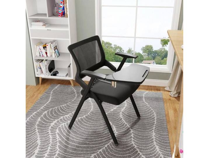 Chaise pliante avec bureau-Chaise de conférence chaise de conférence à dossier en maille chaise empilable avec porte-XJING
