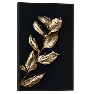 Poster REINDERS "Kleine Blätter", gold (farbe bild(er): gold), B:20cm H:30cm T:1,6cm, MDF, Bilder, Poster