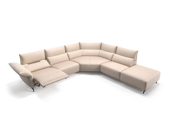 Leder Wohnlandschaft CUNEO Eckcouch mit Funktion