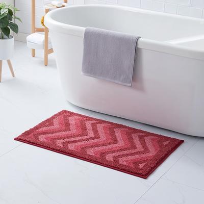 Empyrean Non Slip Shaggy Bath Rug Set - Chevron Design Ultra Soft Bathroom Mat