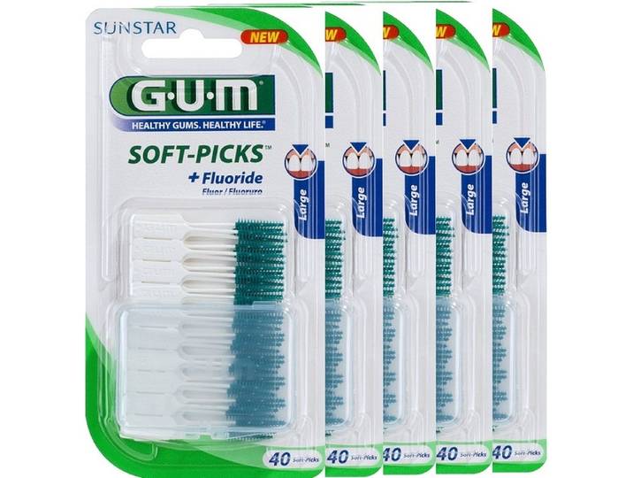 GUM Soft Picks Large - Ragers - 200 stuks (5 x 40 stuks)
