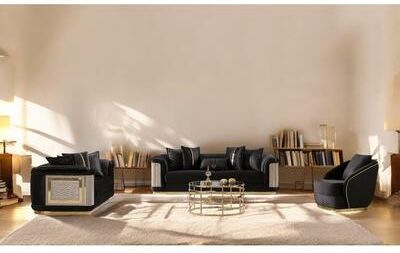 Furnia Orabella 3 Pieces Living Room Sets 1 Sofa 1 Love seat 1 Chair