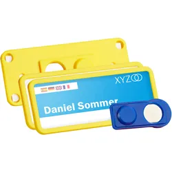 10 Namensschilder TEAM, magnetisch gelb | 75 x 27 mm, Kunststoff