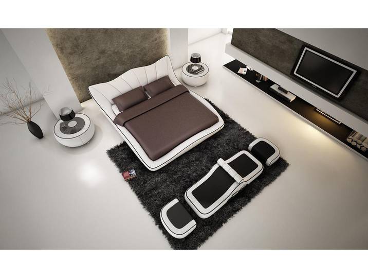 JVmoebel Bett Luxus Bett aus italienischem Leder und Kunstleder, stabiler Holzrahmen, Made in Europa
