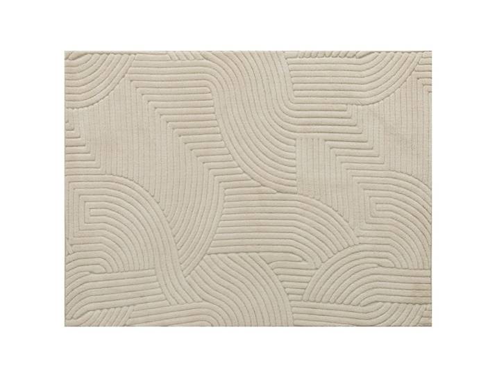 Tapis salon à poils épais géométrique antidérapant polyester crème