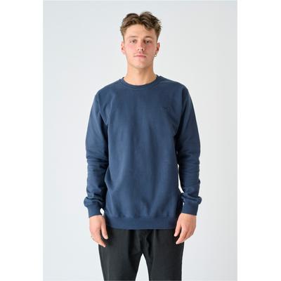 Sweatshirt CLEPTOMANICX "Ligull", Herren, Gr. XL, blau, 100% Baumwolle, meliert, normal, Rundhals, Sweatshirts Sweatshirt, mit kleiner Möwen-Stickerei