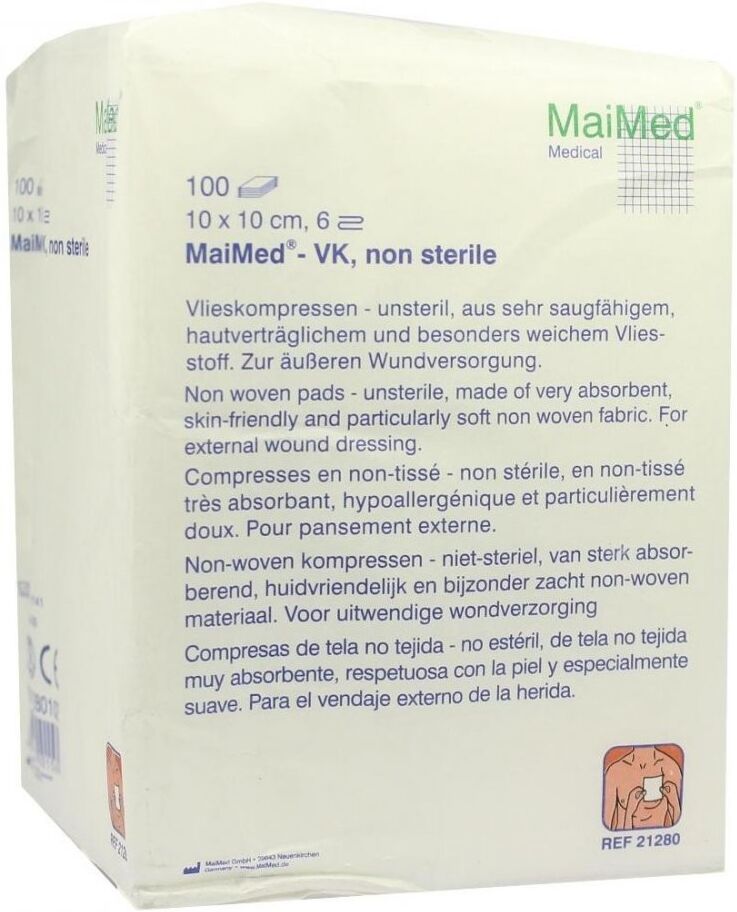 Vlieskompressen 10x10 cm unsteril 6fach