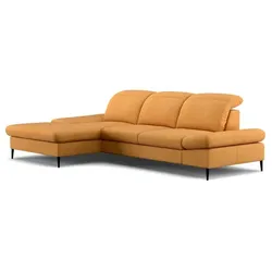 COTTA Ecksofa mit Funktion Serra Stoff Gelb Mustard
