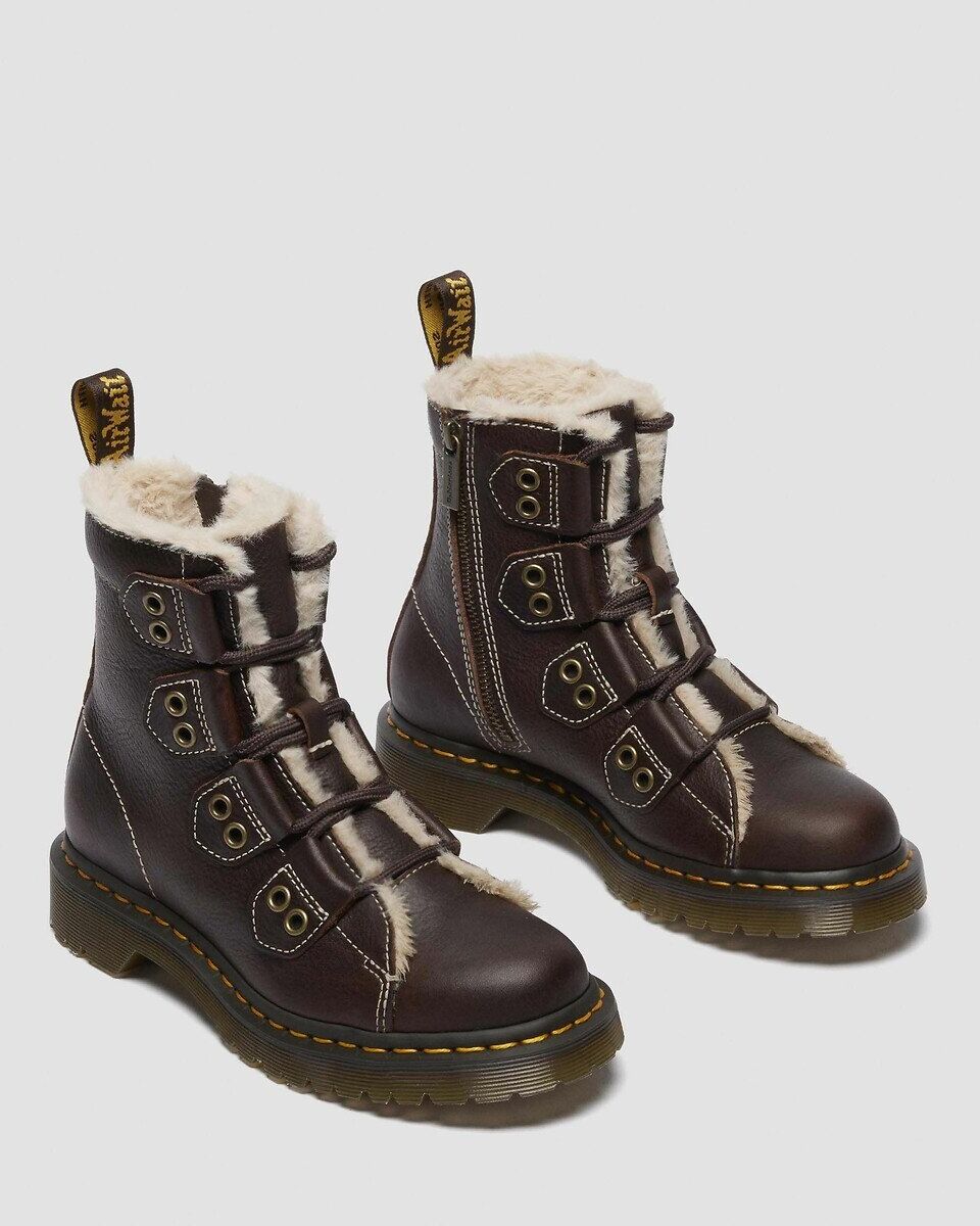 DR. MARTENS Boots en cuir fourrées 1460 Lace to Toe