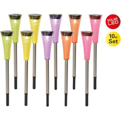 LED Solarleuchte NÄVE "Multi", bunt (rot, gelb, orange, grün, violett), B:4cm H:25cm L:4cm, Leuchten, Solar